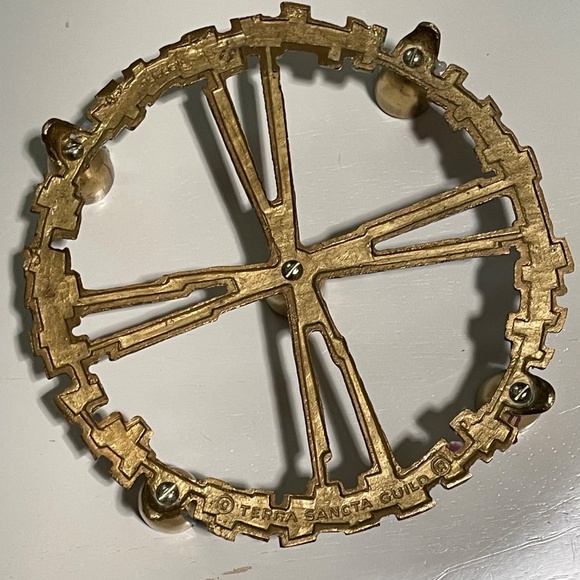 Vintage Terra Sancta Guild Brass Wreath Advent Candle Holder Mid Century Modern - Picture 2 of 7